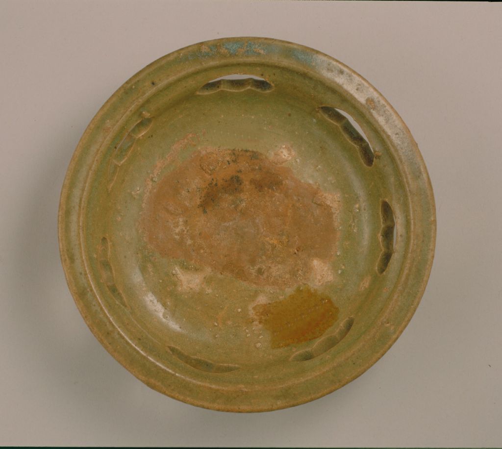 图片[3]-Yue kiln blue-glazed hollowed-out pot door inkstone-China Archive